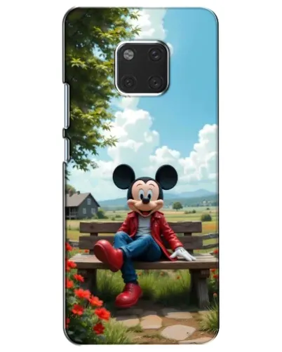 Чехол для Huawei Mate 20 (HMA-L09, HMA-L29) с картинкой «Микки на скамейке»