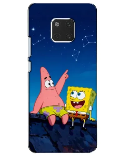 Чехол для Huawei Mate 20 (HMA-L09, HMA-L29) с картинкой «Губка Боб и Патрик ночью»