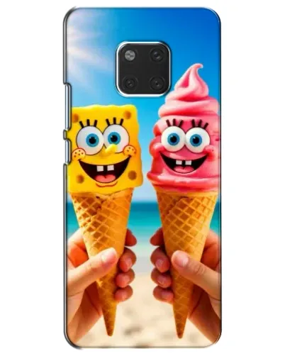 Чехол для Huawei Mate 20 (HMA-L09, HMA-L29) с картинкой «Спанч Боб мороженое»
