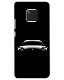 Чехол для Huawei Mate 20 (HMA-L09, HMA-L29) с картинкой «Фары Tesla Night»