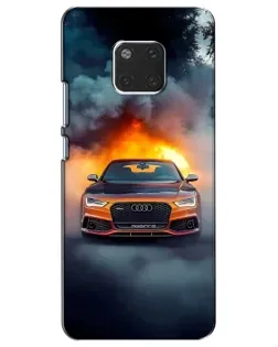 Чехол для Huawei Mate 20 (HMA-L09, HMA-L29) с картинкой «Audi в огненном дыму»