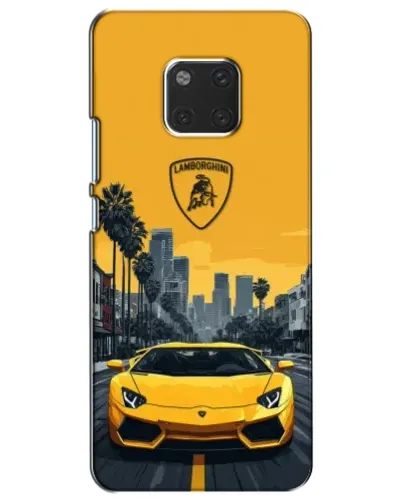 Чехол для Huawei Mate 20 (HMA-L09, HMA-L29) с картинкой «Желтый Lamborghini город»
