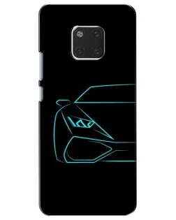 Чехол для Huawei Mate 20 (HMA-L09, HMA-L29) с картинкой «Голубой силуэт Lamborghini»