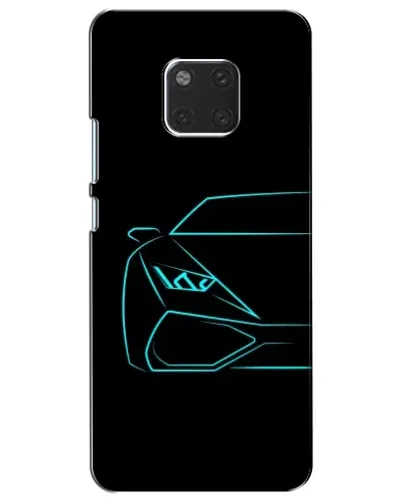 Чехол для Huawei Mate 20 (HMA-L09, HMA-L29) с картинкой «Голубой силуэт Lamborghini»
