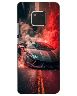 Чехол для Huawei Mate 20 (HMA-L09, HMA-L29) с картинкой «Lamborghini красный дым»