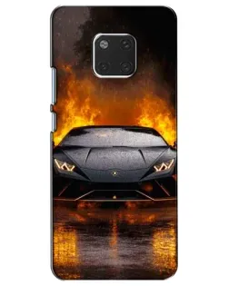 Чехол для Huawei Mate 20 (HMA-L09, HMA-L29) с картинкой «Lamborghini в огне»