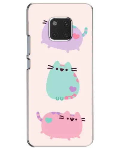 Чехол для Huawei Mate 20 (HMA-L09, HMA-L29) с картинкой «Pusheen трио»