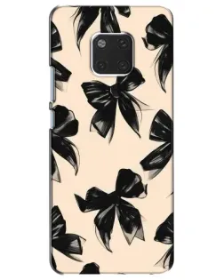 Чехол для Huawei Mate 20 (HMA-L09, HMA-L29) с картинкой «Паттерн черные банты»