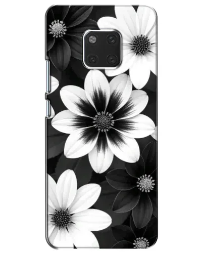 Чохол для Huawei Mate 20 (HMA-L09, HMA-L29) з картинкою «Монохромні айстри»