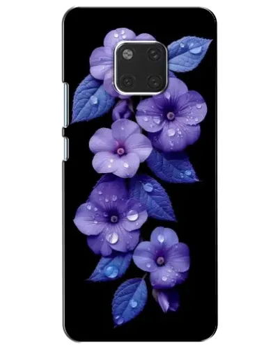 Чохол для Huawei Mate 20 (HMA-L09, HMA-L29) з картинкою «Фіолетові квіти з росою»