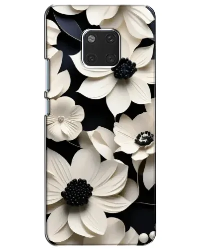 Чохол для Huawei Mate 20 (HMA-L09, HMA-L29) з картинкою «Об'ємні білі квіти»