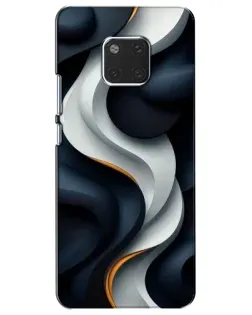 Чехол для Huawei Mate 20 (HMA-L09, HMA-L29) с картинкой «Объемные черно-белые ленты»
