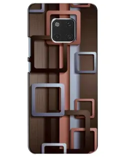 Чехол для Huawei Mate 20 (HMA-L09, HMA-L29) с картинкой «Коричневые объемные квадраты»