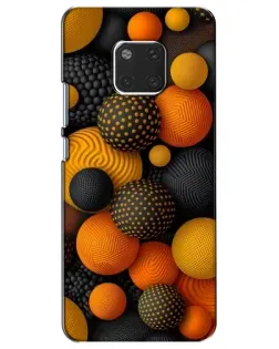Чехол для Huawei Mate 20 (HMA-L09, HMA-L29) с картинкой «Объемные оранжевые сферы»