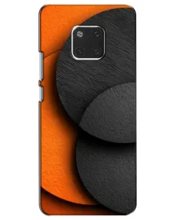 Чехол для Huawei Mate 20 (HMA-L09, HMA-L29) с картинкой «Геометрия оранжевых кругов»