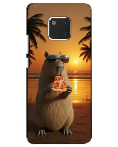 Чехол для Huawei Mate 20 (HMA-L09, HMA-L29) с картинкой «Капибара с пиццей»