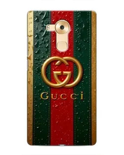 Чехол для Huawei Mate 8 (NXT) с картинкой «Gucci — фирменная полоса и золото»
