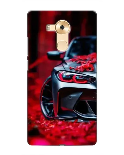 Чехол для Huawei Mate 8 (NXT) с картинкой «Спортивная BMW и цветы»