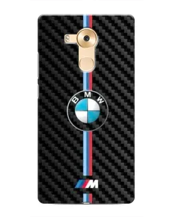 Чехол для Huawei Mate 8 (NXT) с картинкой «Эмблема BMW и карбон»