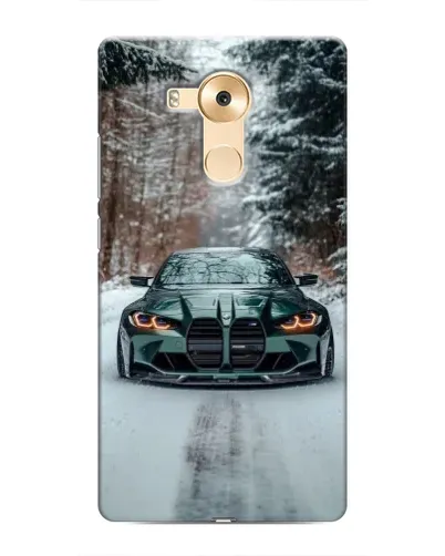 Чехол для Huawei Mate 8 (NXT) с картинкой «BMW в зимнем лесу»