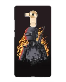 Чехол для Huawei Mate 8 (NXT) с картинкой «PUBG — огненный силуэт»