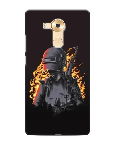 Чехол для Huawei Mate 8 (NXT) с картинкой «PUBG — огненный силуэт»