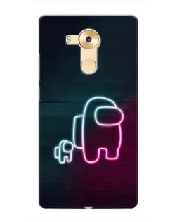 Чехол для Huawei Mate 8 (NXT) с картинкой «Among Us неон-арт»