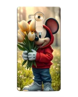 Чехол для Huawei Mate 8 (NXT) с картинкой «Микки с тюльпанами»