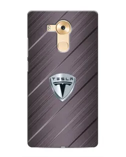 Чехол для Huawei Mate 8 (NXT) с картинкой «Металлическая текстура Tesla»