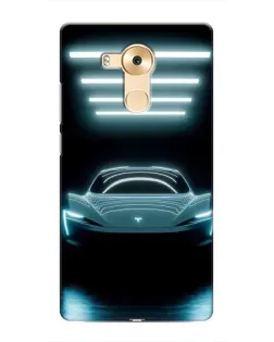 Чехол для Huawei Mate 8 (NXT) с картинкой «Tesla в неоне»