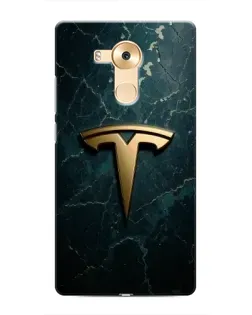 Чехол для Huawei Mate 8 (NXT) с картинкой «Мраморная Tesla Gold»