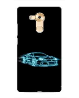 Чехол для Huawei Mate 8 (NXT) с картинкой «Неоновый контур Lamborghini»