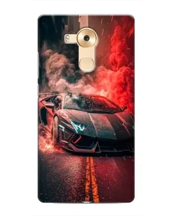 Чехол для Huawei Mate 8 (NXT) с картинкой «Lamborghini красный дым»