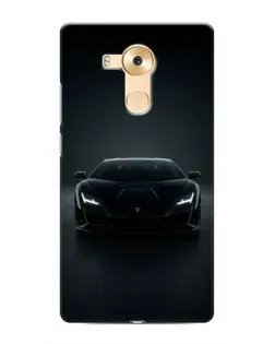 Чехол для Huawei Mate 8 (NXT) с картинкой «Черный Lamborghini Aventador»