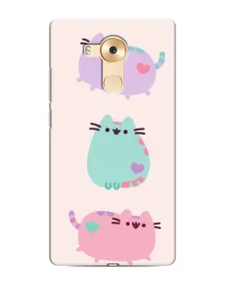 Чехол для Huawei Mate 8 (NXT) с картинкой «Pusheen трио»