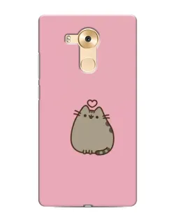 Чехол для Huawei Mate 8 (NXT) с картинкой «Pusheen сердце»