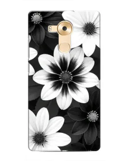Чехол для Huawei Mate 8 (NXT) с картинкой «Монохромные астры»