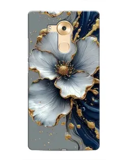 Чехол для Huawei Mate 8 (NXT) с картинкой «Белый цветок и золотой флюид»