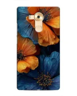 Чехол для Huawei Mate 8 (NXT) с картинкой «Яркая сине-оранжевая флора»