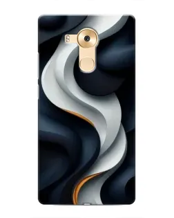 Чехол для Huawei Mate 8 (NXT) с картинкой «Объемные черно-белые ленты»