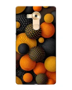 Чехол для Huawei Mate 8 (NXT) с картинкой «Объемные оранжевые сферы»