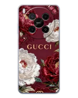 Чохол для Huawei Mate 80 Pro Max з картинкою «Gucci — бордові троянди»