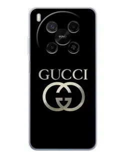 Чохол для Huawei Mate 80 Pro Max з картинкою «Gucci — золото на чорному»