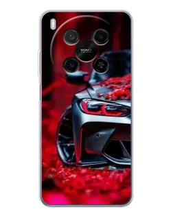 Чохол для Huawei Mate 80 Pro Max з картинкою «Спортивна BMW та квіти»