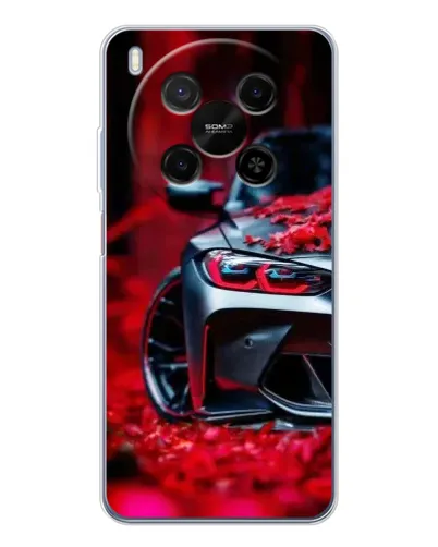 Чохол для Huawei Mate 80 Pro Max з картинкою «Спортивна BMW та квіти»