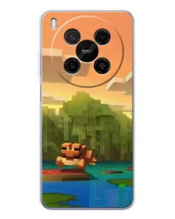 Чехол для Huawei Mate 80 Pro Max с картинкой «Майнкрафт закат солнца»