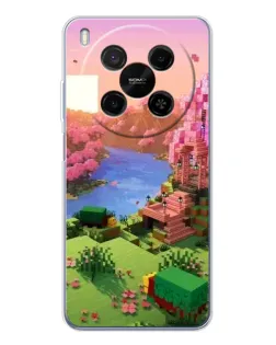 Чехол для Huawei Mate 80 Pro Max с картинкой «Розовое дерево Minecraft»