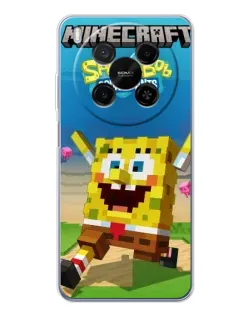 Чехол для Huawei Mate 80 Pro Max с картинкой «Губка Боб Minecraft»