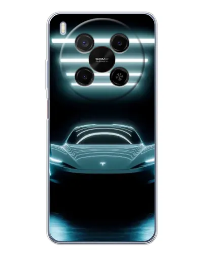 Чохол для Huawei Mate 80 Pro Max з картинкою «Tesla в неоні»