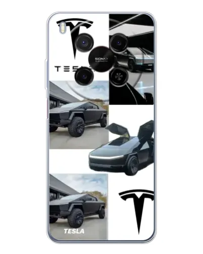 Чохол для Huawei Mate 80 Pro Max з картинкою «Колаж Cybertruck Tesla»